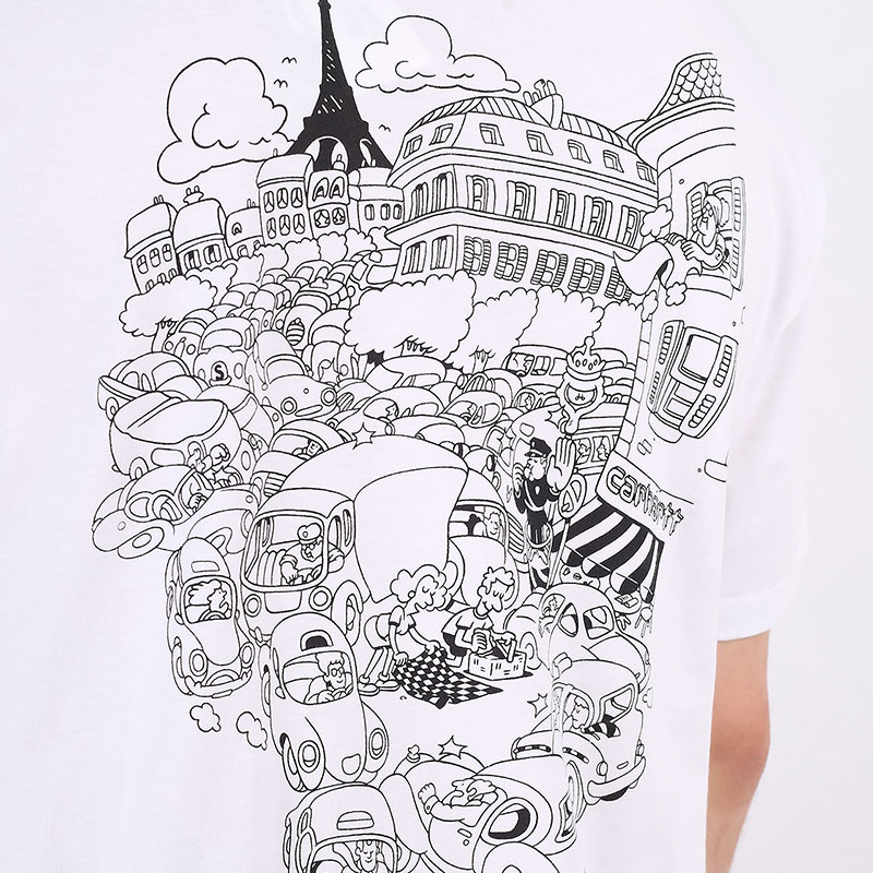 Мужская футболка Carhartt WIP S/S Picnic In Paris T-Shirt (I029932-white)  - цена, описание, фото 6